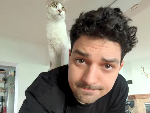 Barthy & Norbert the cat Barthy and his norwegian forrest mix cat named Norbert